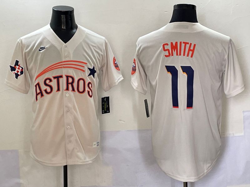 Men Houston Astros #11 Smith Cream Five generations Joint Name 2025 Nike MLB Jersey style 8->houston astros->MLB Jersey